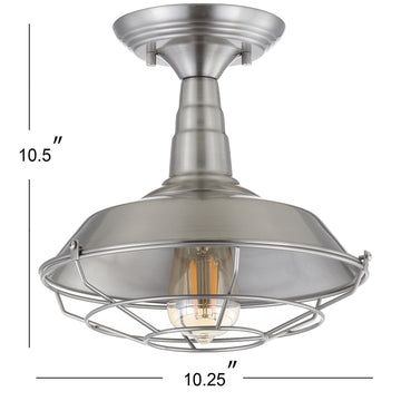 Gabe 10.2" Metal LED Semi Flush Mount - JONATHAN Y